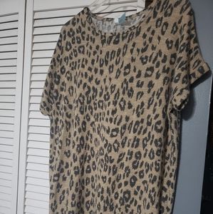 Ladies Grateful Heart Leopard Print Tunic XL